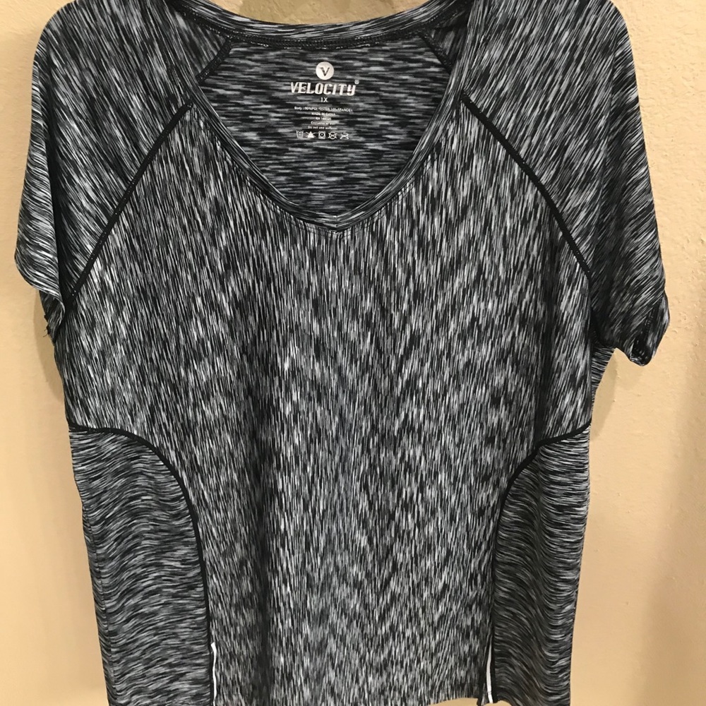 3/ $35 Workout shirt. 1X Black, grey, white